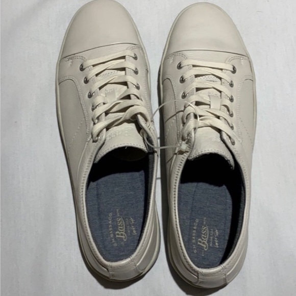 G. H. Bass & Co Mens Leather Sneakers Cream Size 13 - Picture 7 of 10